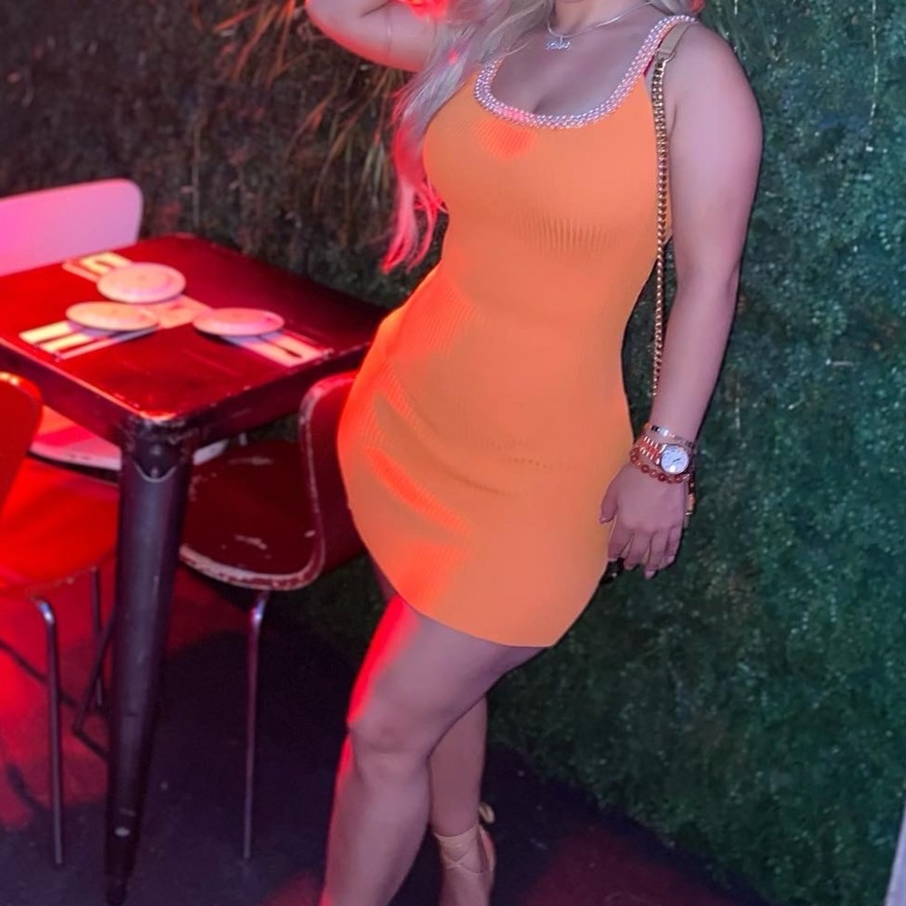 Orange Zara dress